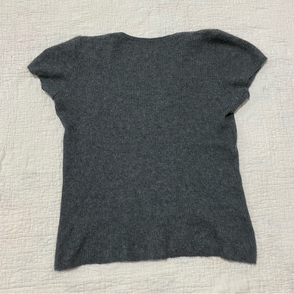 JIL SANDER $800 Cashmere Short Cap Sleeve Top Blouse 100% Cashmere Great Cond - Picture 7 of 16